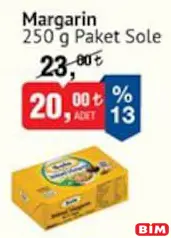 SOLE PAKET MARGARİN 250 G fiyat ve kampanya bilgisi